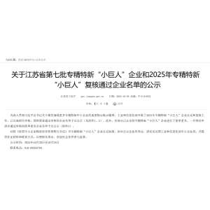 喜訊！南京英銳祺科技榮獲國(guó)家級(jí)專精特新 “小巨人”企業(yè)稱號(hào)